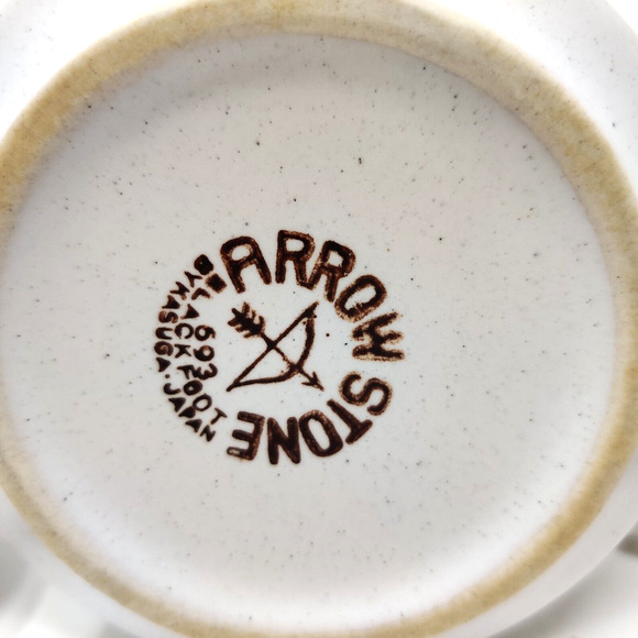 Arrow Stone Black Foot Sugar Bowl and Creamer MCM Stoneware Kasuga Japan 693 - Picture 3 of 16